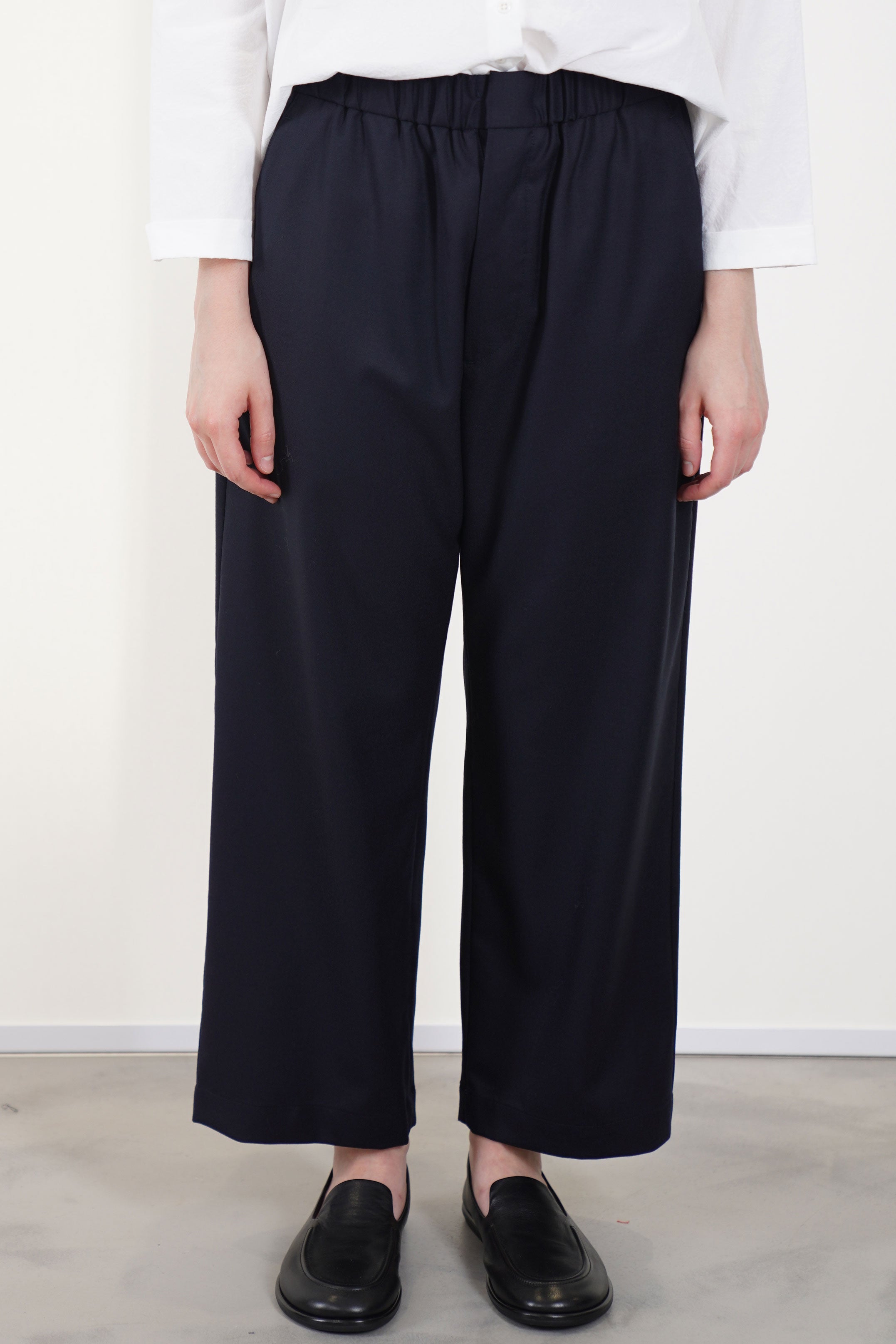easy trousers wool navy ym43kp04