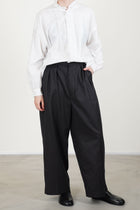 pin tuck ruffle shirt cotton silk smoke white