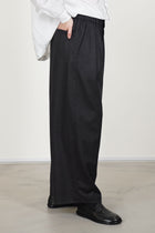 2 in-pleat baggy pants wool heather brown