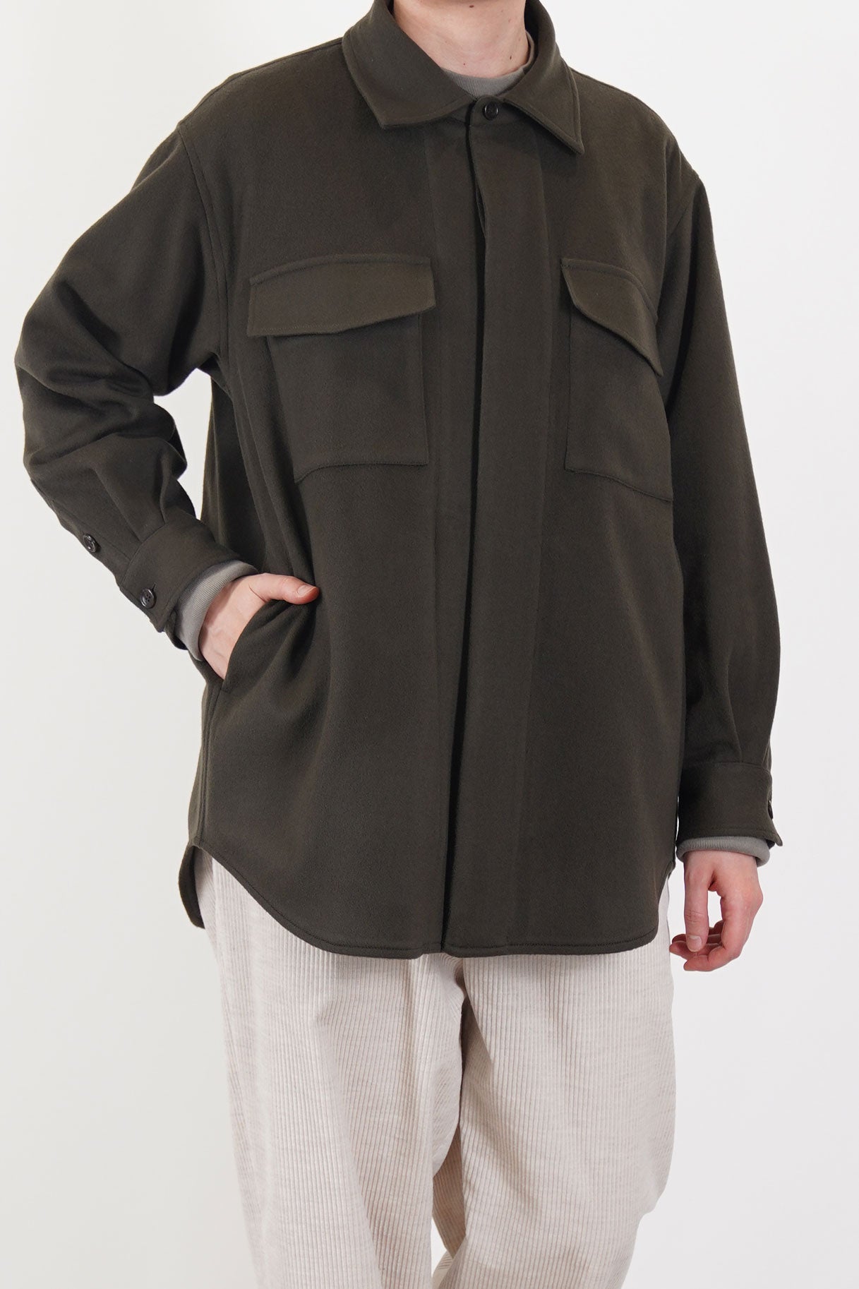 baggy c.p.o. jacket wool cashmere chestnut am43uj02
