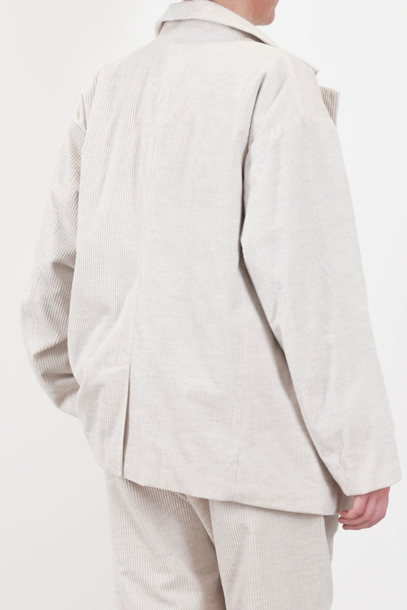 oversized button sack jacket corduroy heather oatmeal tm43rj01