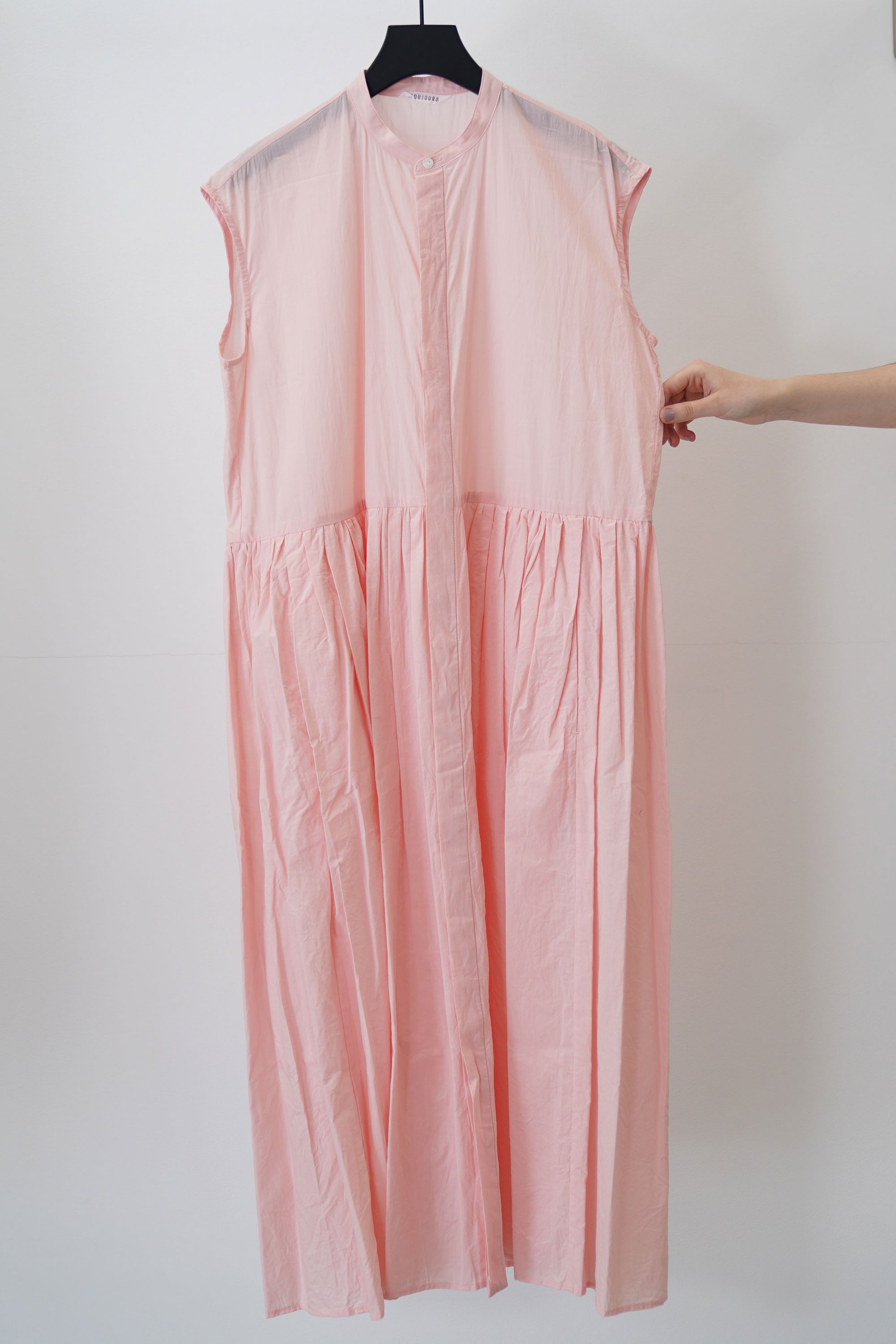mm42yd04 sleeveless shirt dress peach