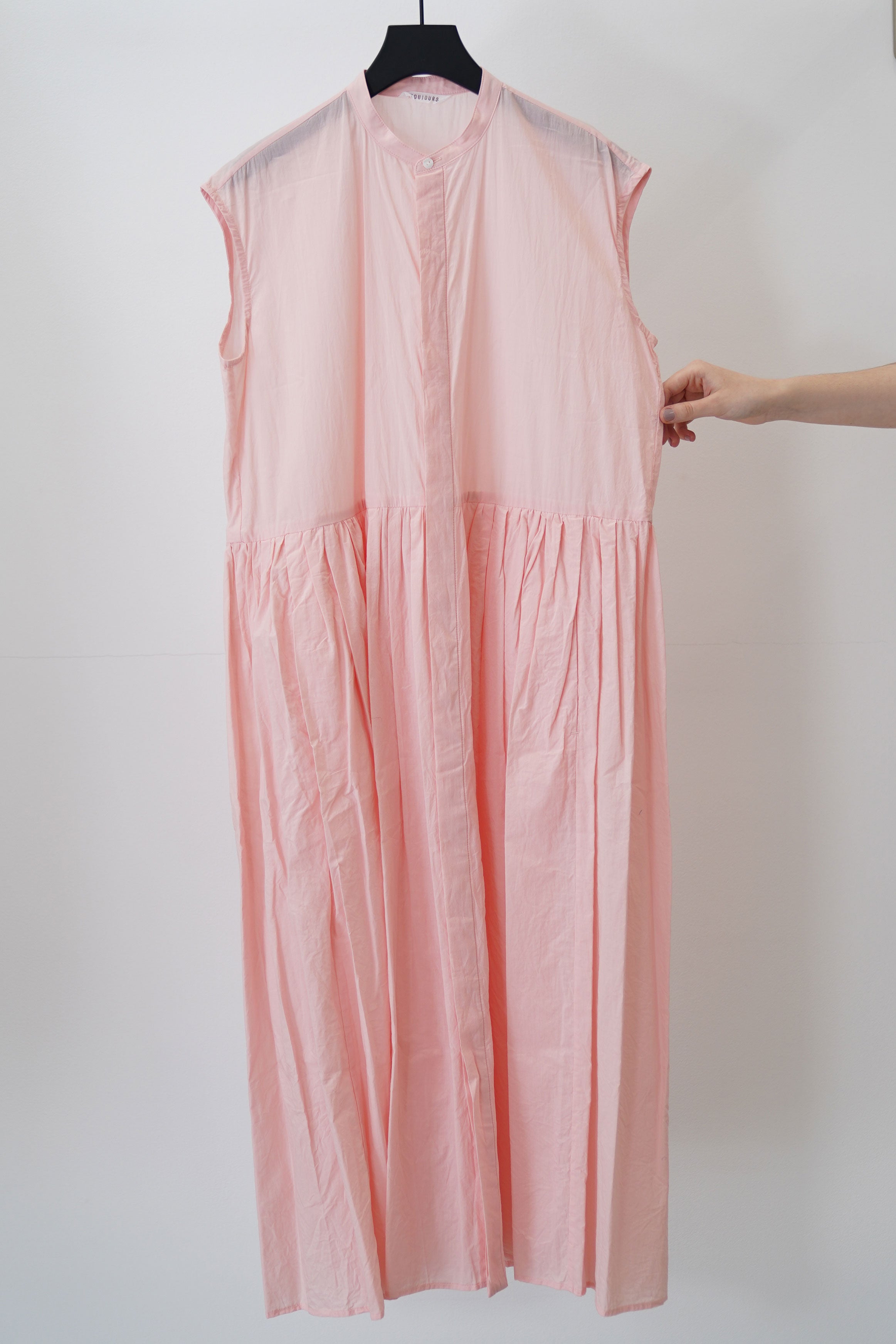 mm42yd04 sleeveless shirt dress peach