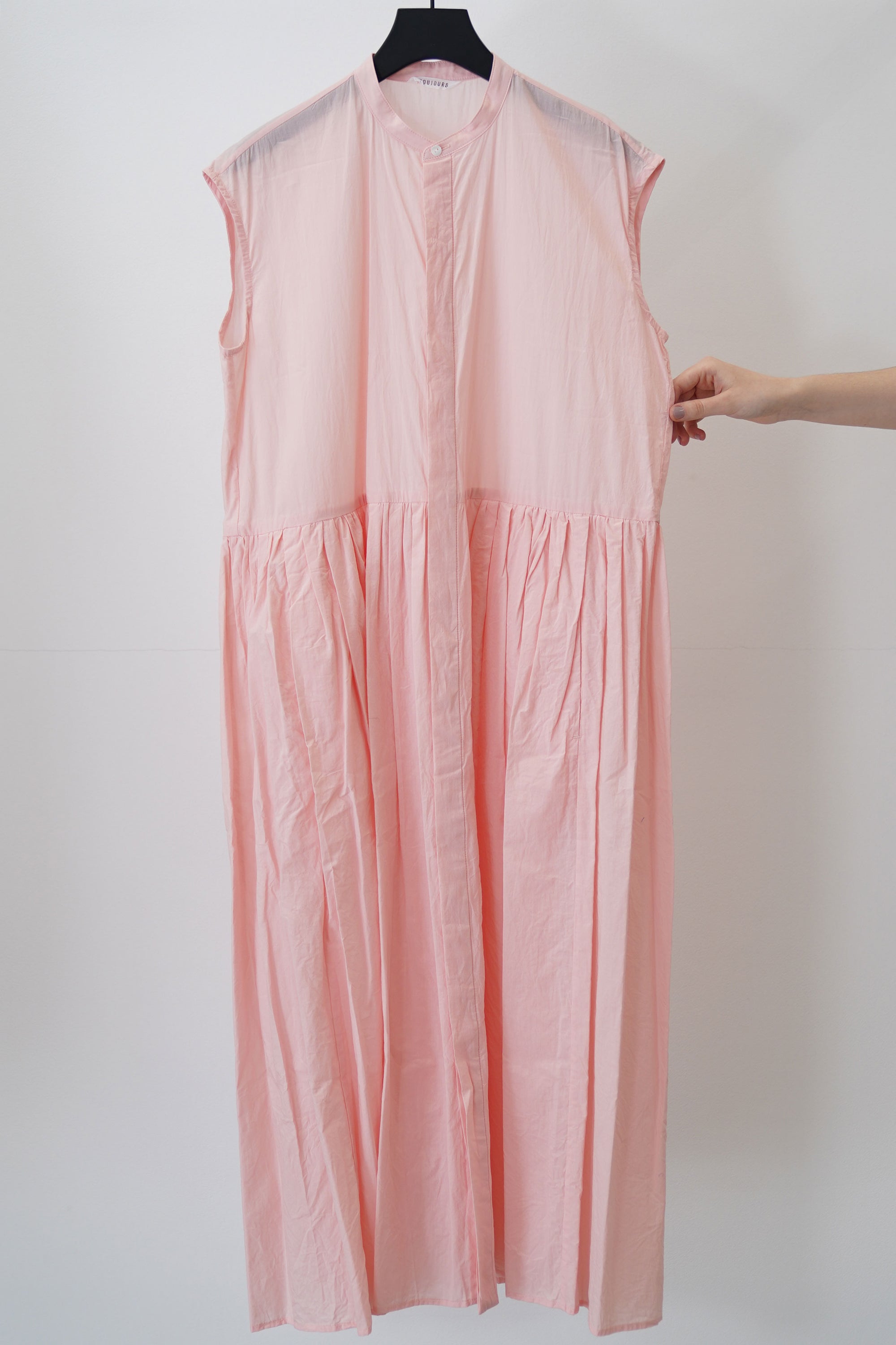 mm42yd04 sleeveless shirt dress peach