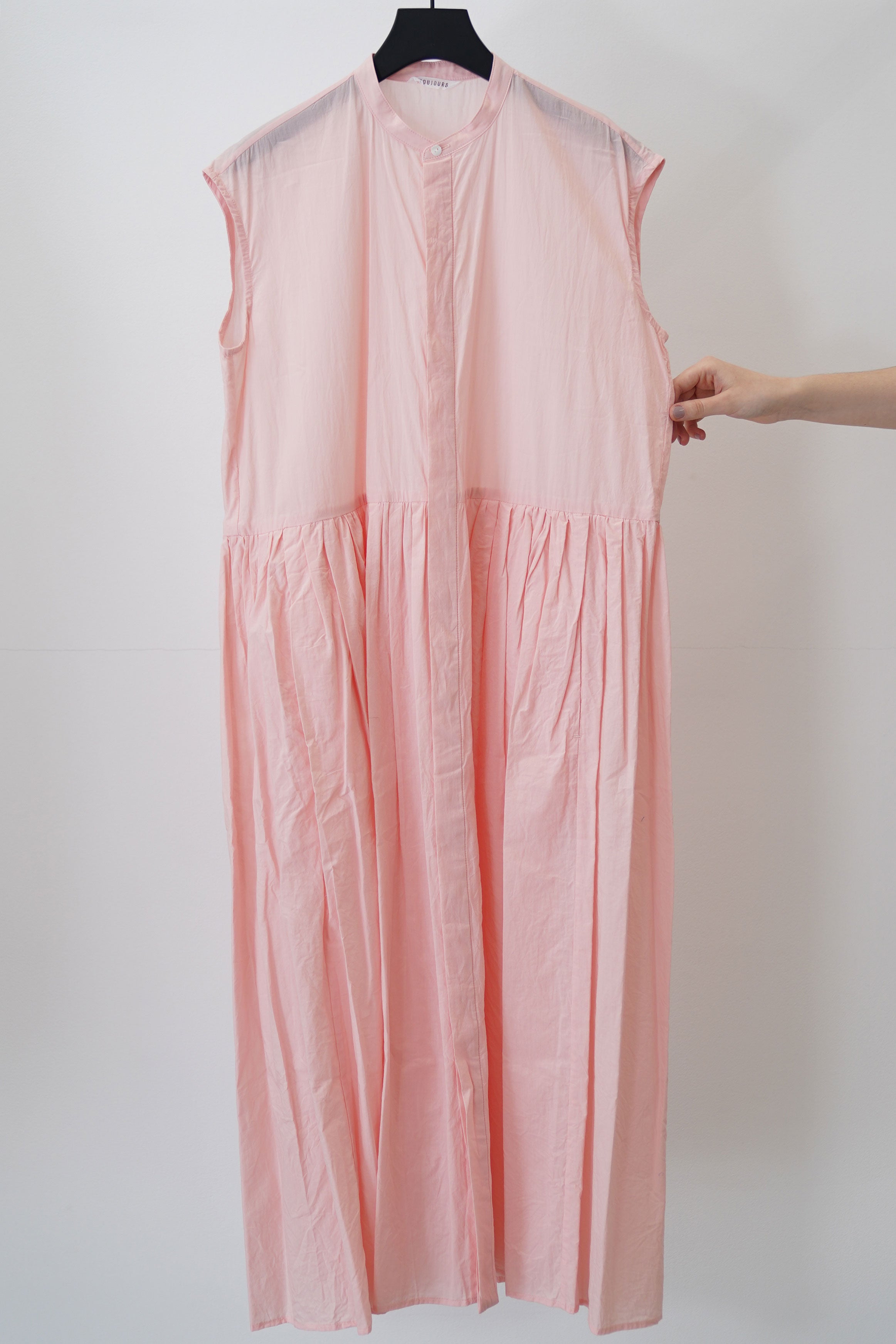 mm42yd04 sleeveless shirt dress peach