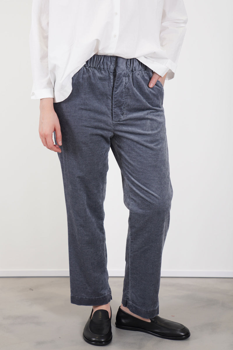 narrow easy trousers velvet blue grey tm41ap04