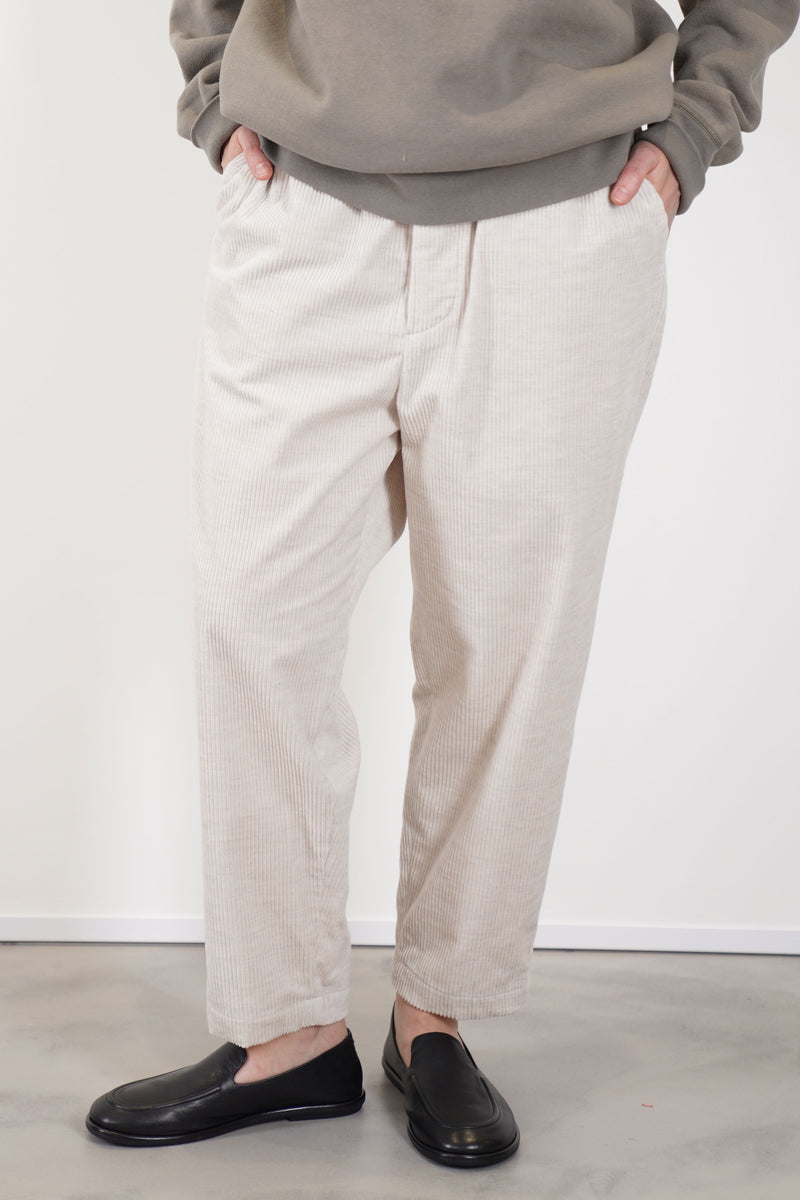 pegtop easy pants corduroy heather oatmeal tm43rp04