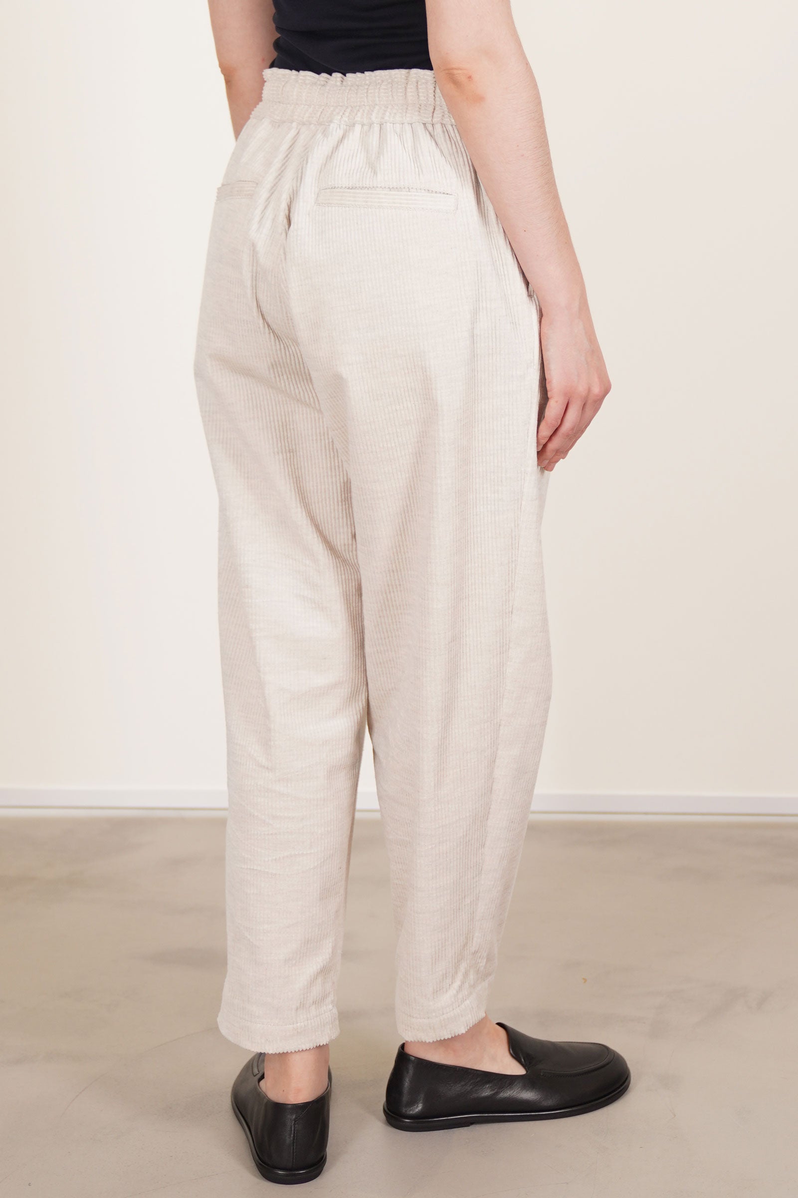 pegtop easy pants corduroy heather oatmeal tm43rp04