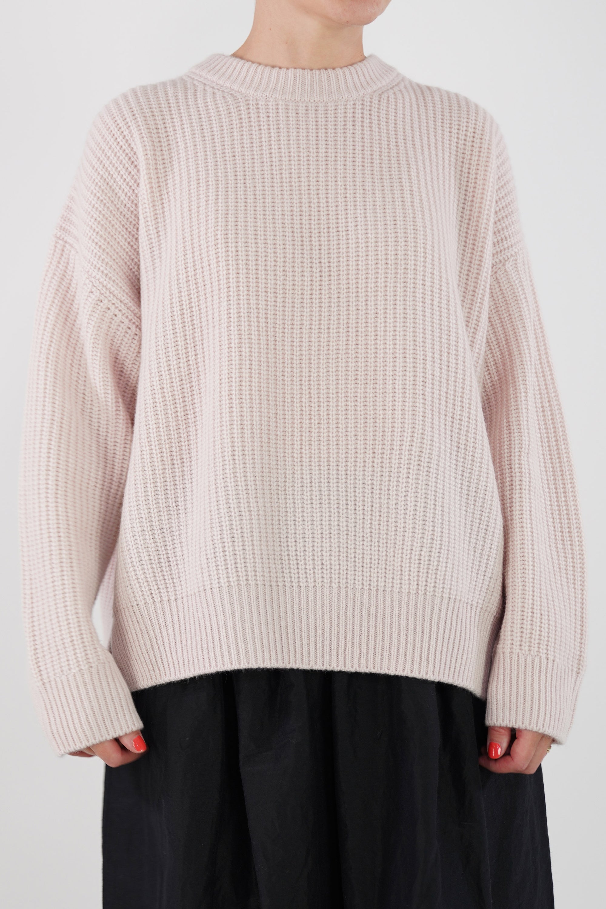 vm39xk01 fine cashmere big pullover white peach
