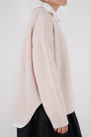 vm39xk01 fine cashmere big pullover white peach