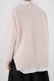 vm39xk01 fine cashmere big pullover white peach