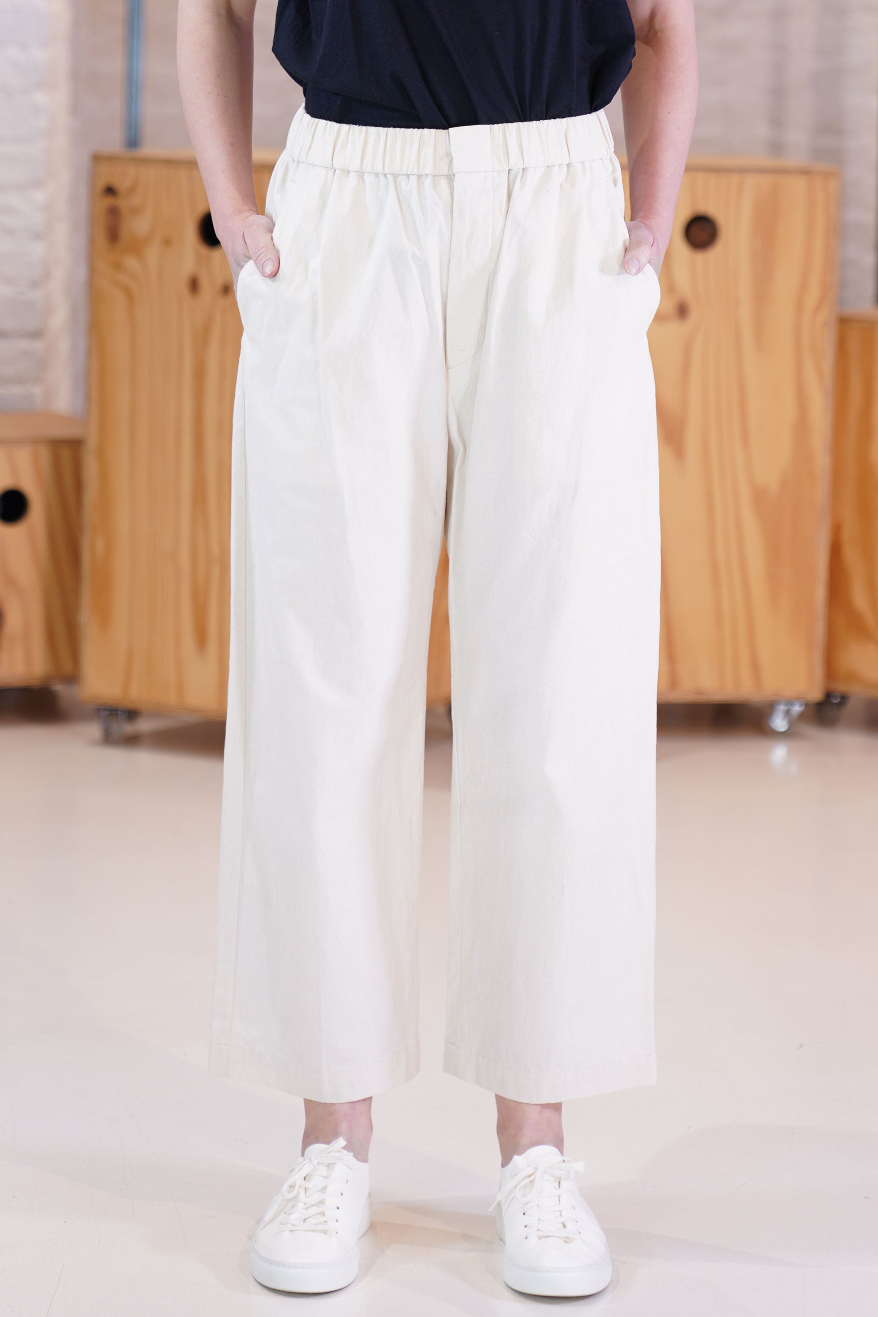 ym40lp05 easy trousers natural raw cotton