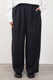 2 in-pleat baggy pants wool charcoal ym43kp03