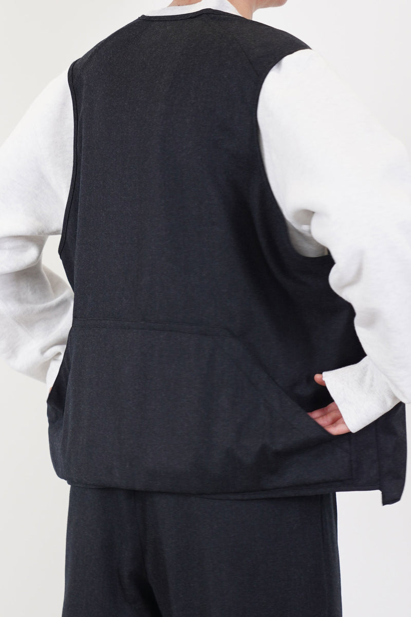 hunting utility long vest wool charcoal ym43kv02