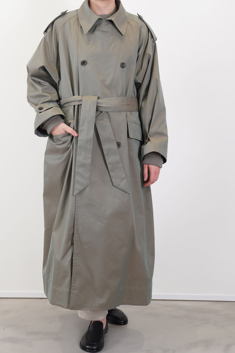 trench maxi coat olive ym43nc01