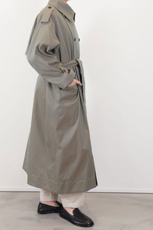 trench maxi coat olive ym43nc01
