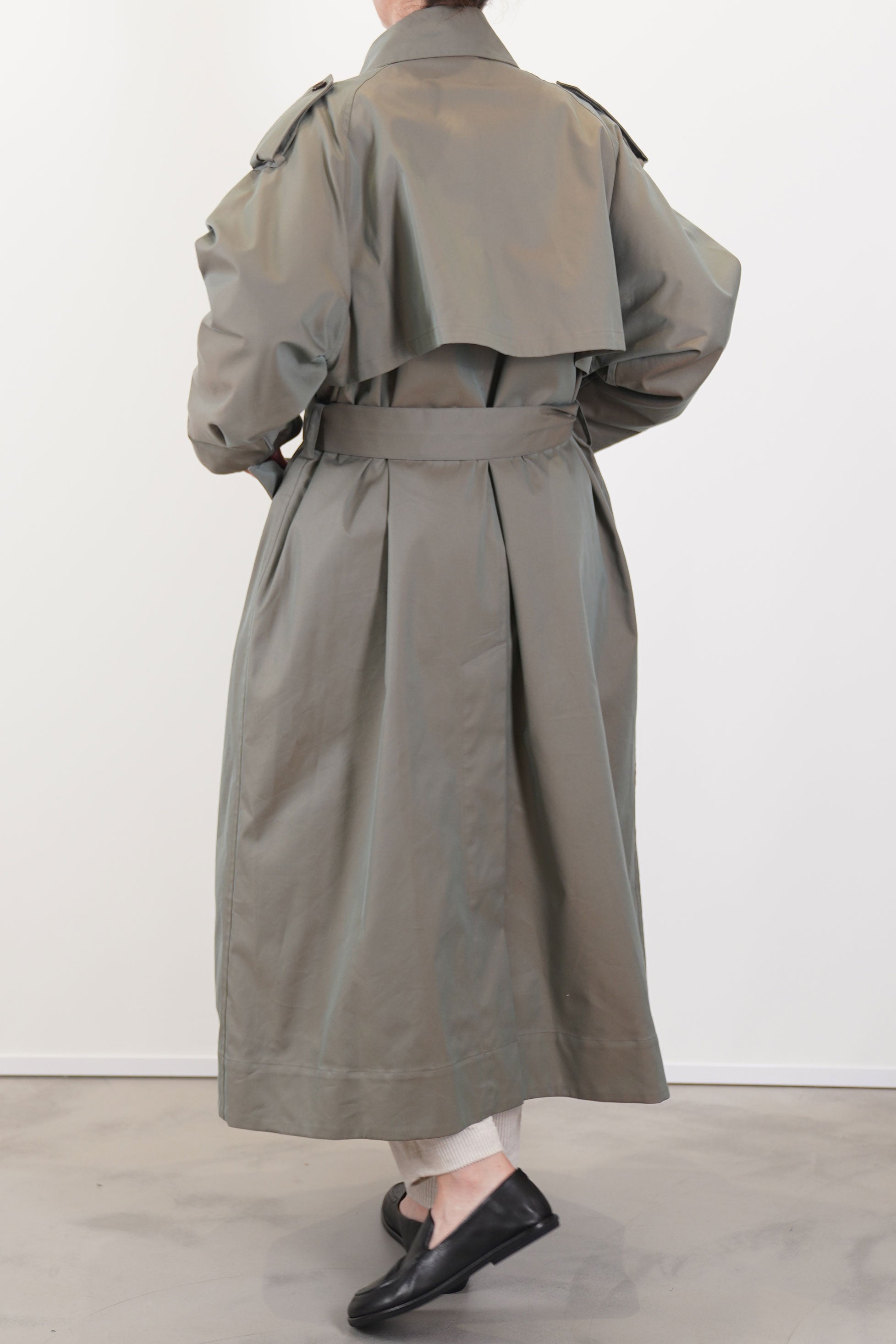 toujours trench maxi coat olive ym43nc01 | carrousel the store