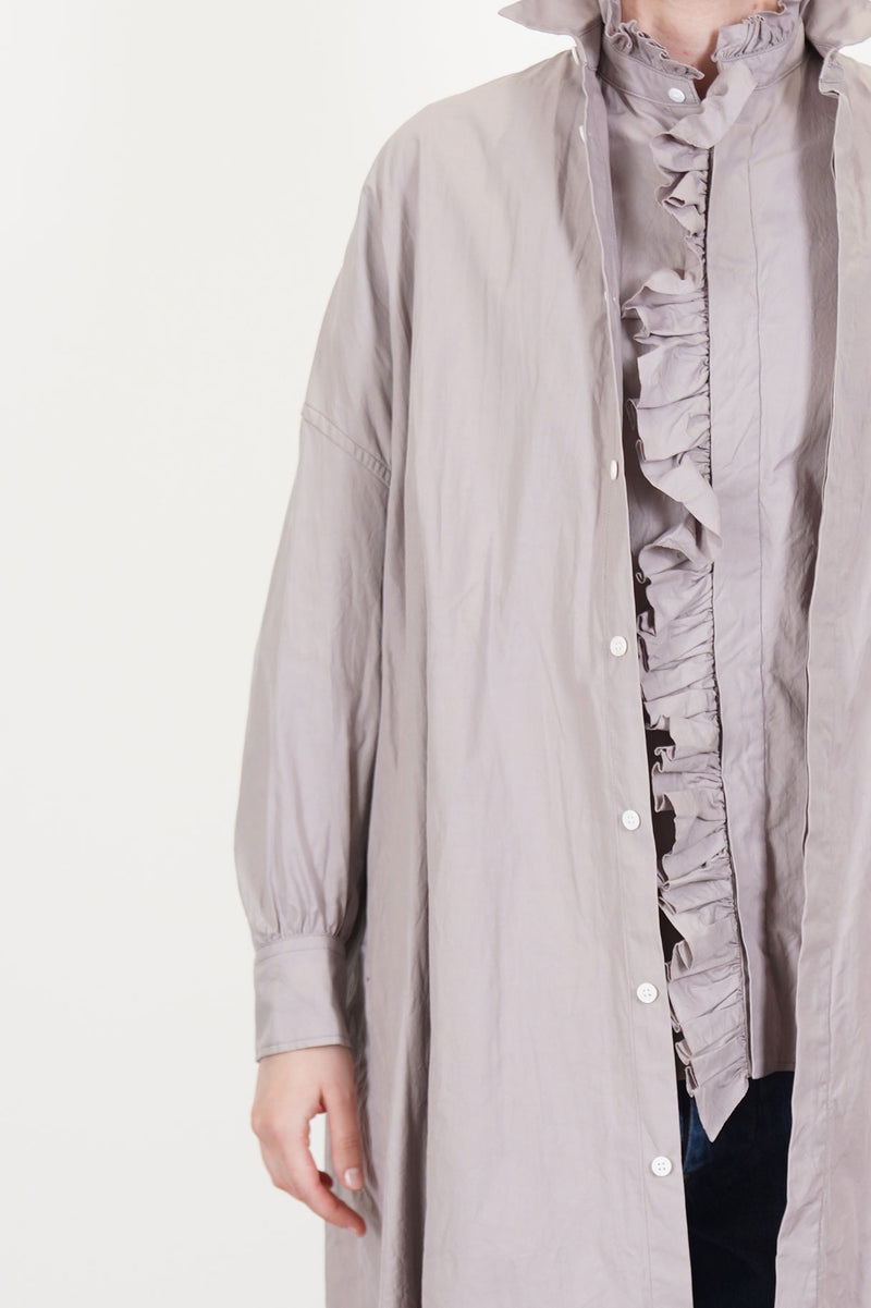 back side pleated shirt dress grayish rose ym43qd05