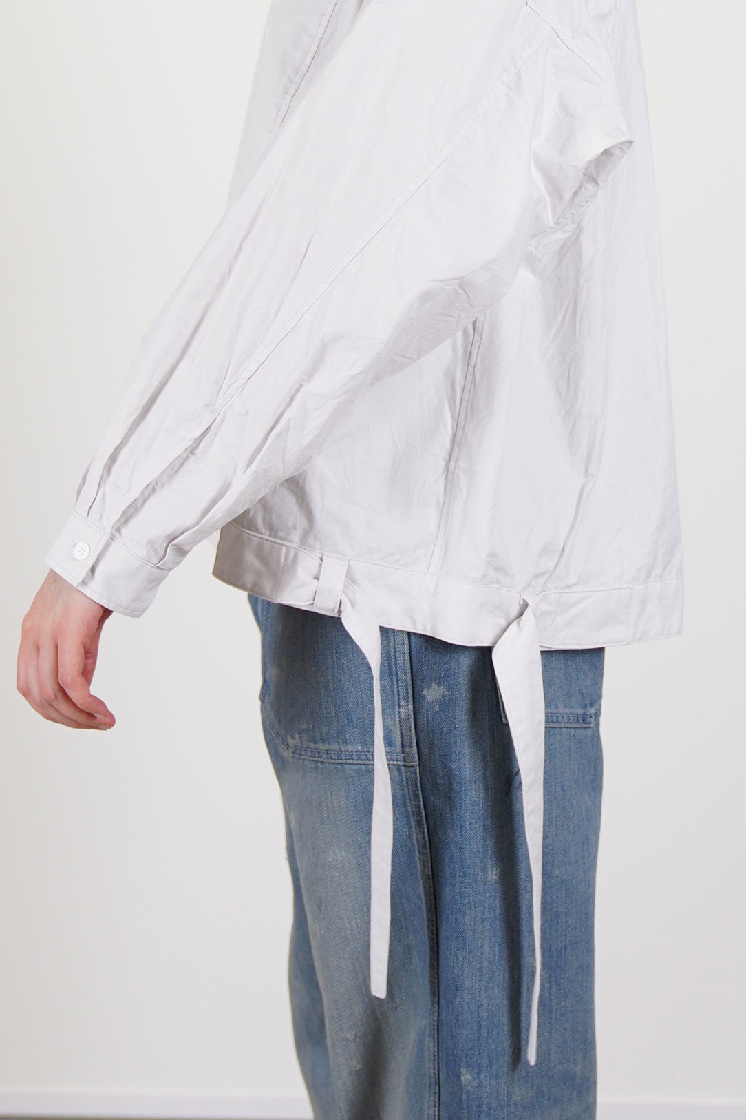 toujours side string blouson shirt chalk white ym43qs01 | carrousel the ...