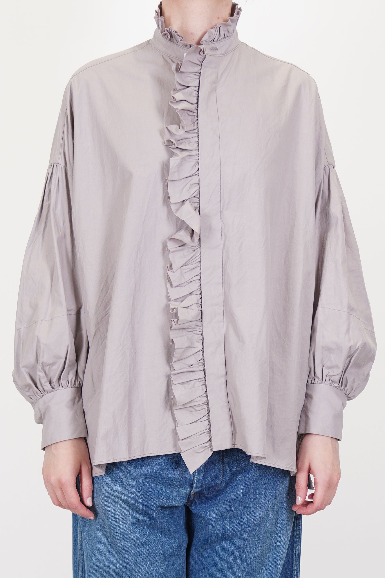band collar shirt grayish rose ym43qs02