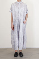 classic gathered dress smoke lilac