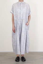 classic gathered dress smoke lilac