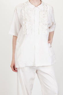 frilll shirt silk ivory
