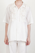 frilll shirt silk ivory