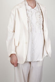 frill shirt silk ivory