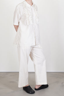 frilll shirt silk ivory