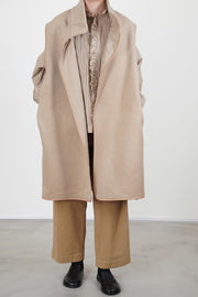 high neck cashmere gilet coat camel