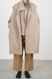 high neck cashmere gilet coat camel