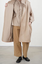 high neck cashmere gilet coat camel