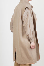 high neck cashmere gilet coat camel