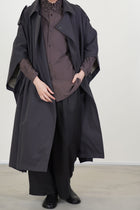 military poncho coat charcoal navy