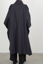 military poncho coat charcoal navy