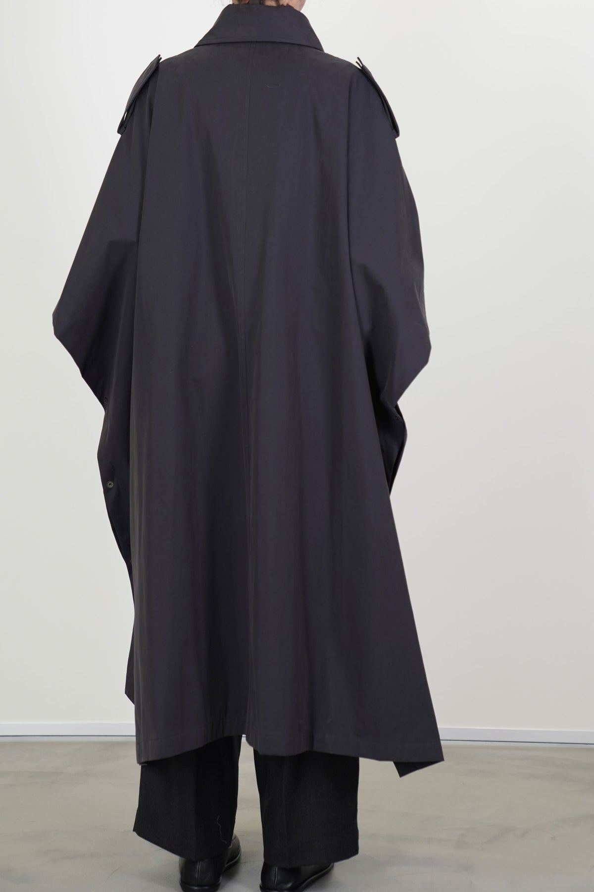 military poncho coat charcoal navy