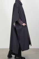 military poncho coat charcoal navy