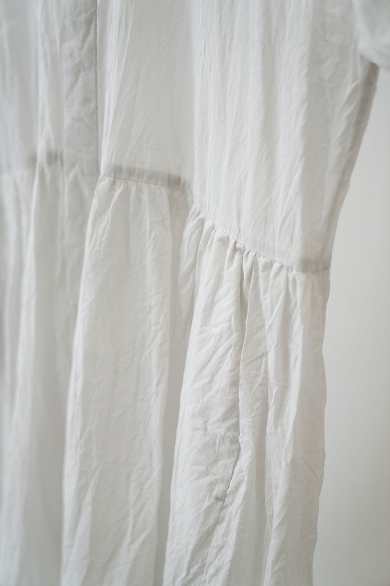 mm42ed04 cuff sleeve shirt dress smoke gray