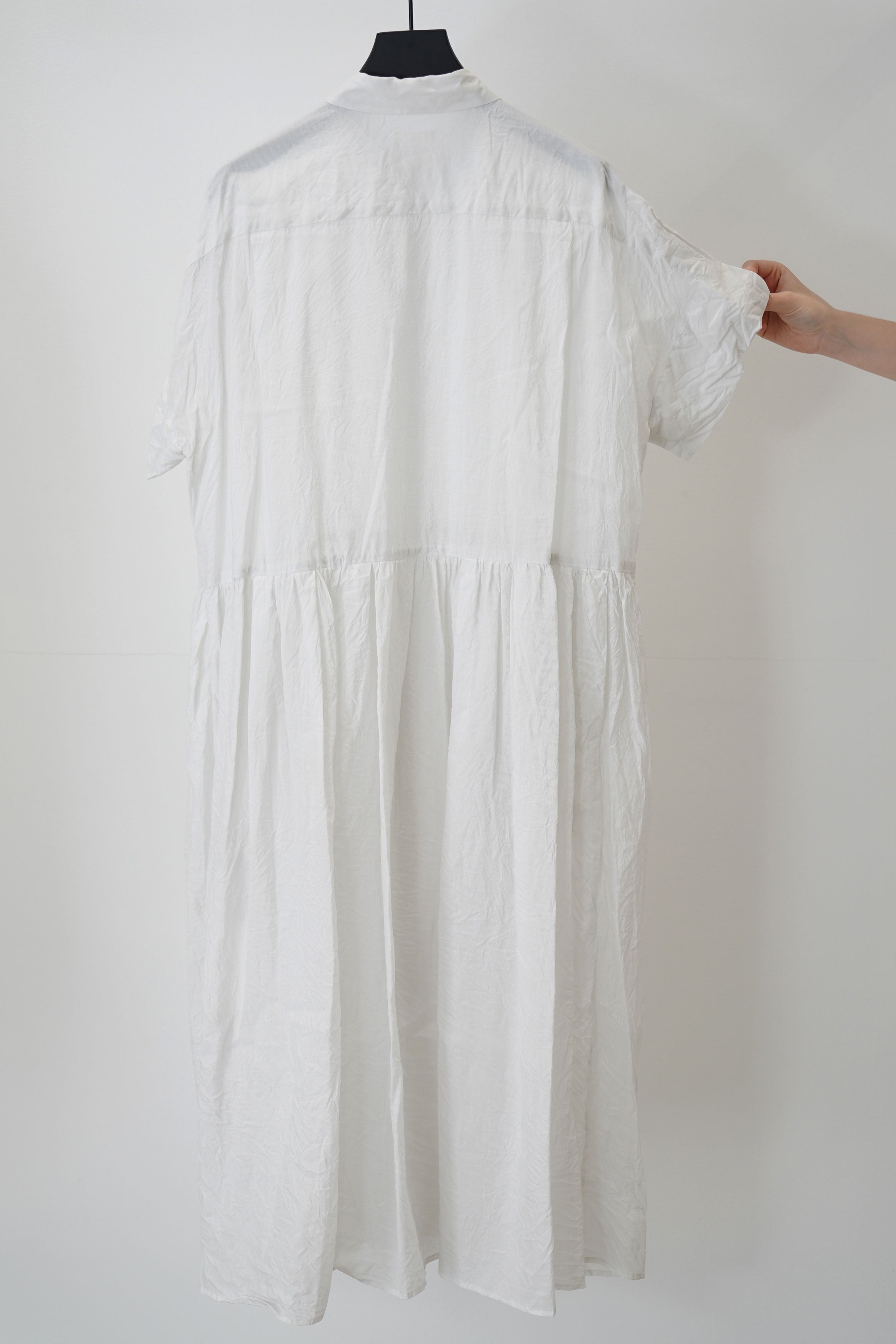mm42ed04 cuff sleeve shirt dress smoke gray