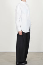 neck ruffle shirt cotton white