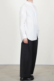 neck ruffle shirt cotton white