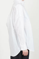 neck ruffle shirt cotton white