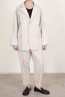 oversized button sack jacket corduroy heather oatmeal tm43rj01