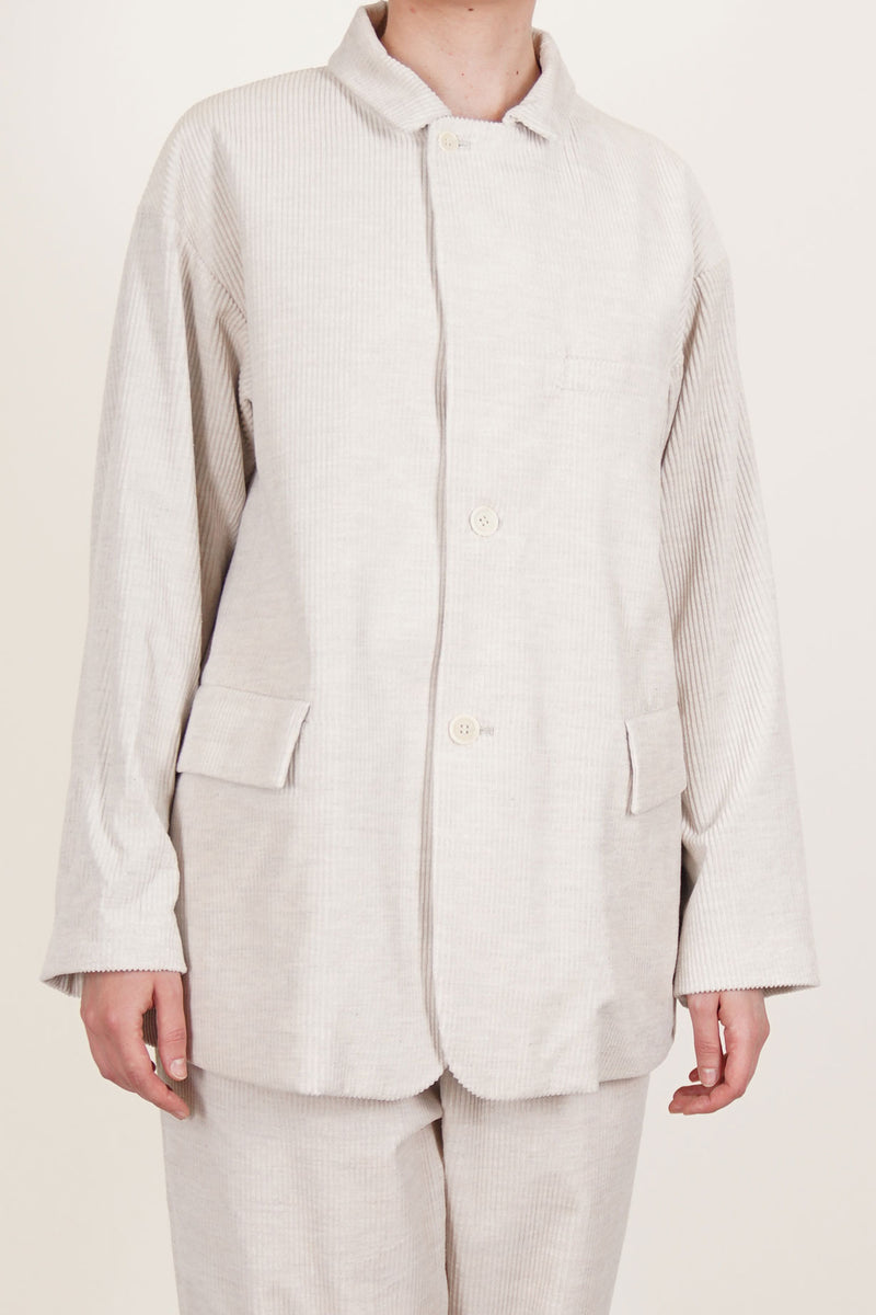 oversized button sack jacket corduroy heather oatmeal tm43rj01