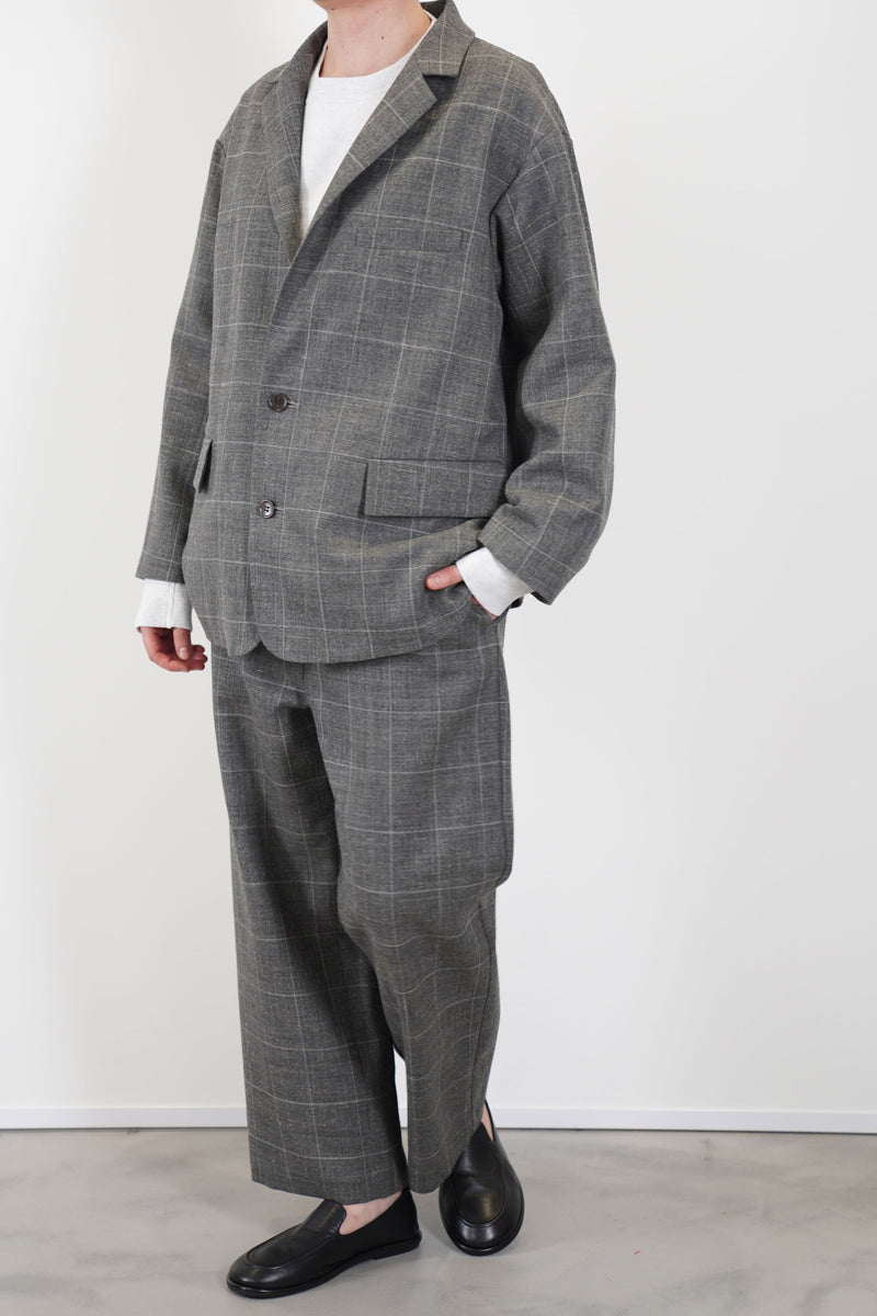 oversized sack jacket wool linen grey tm43oj02