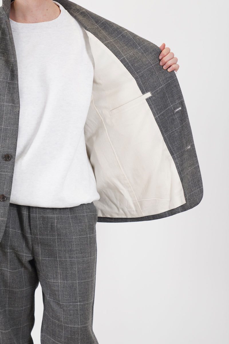 oversized sack jacket wool linen grey tm43oj02