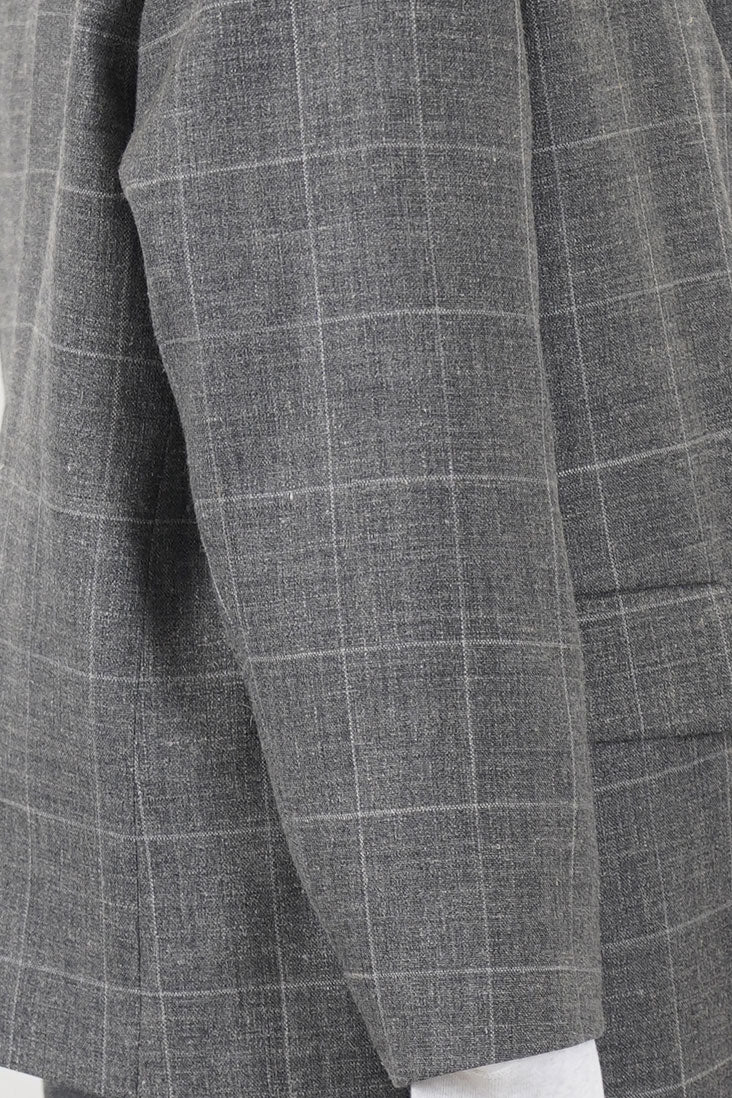 oversized sack jacket wool linen grey tm43oj02