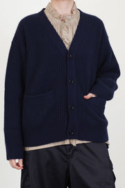 v-neck cardigan cashmere navy
