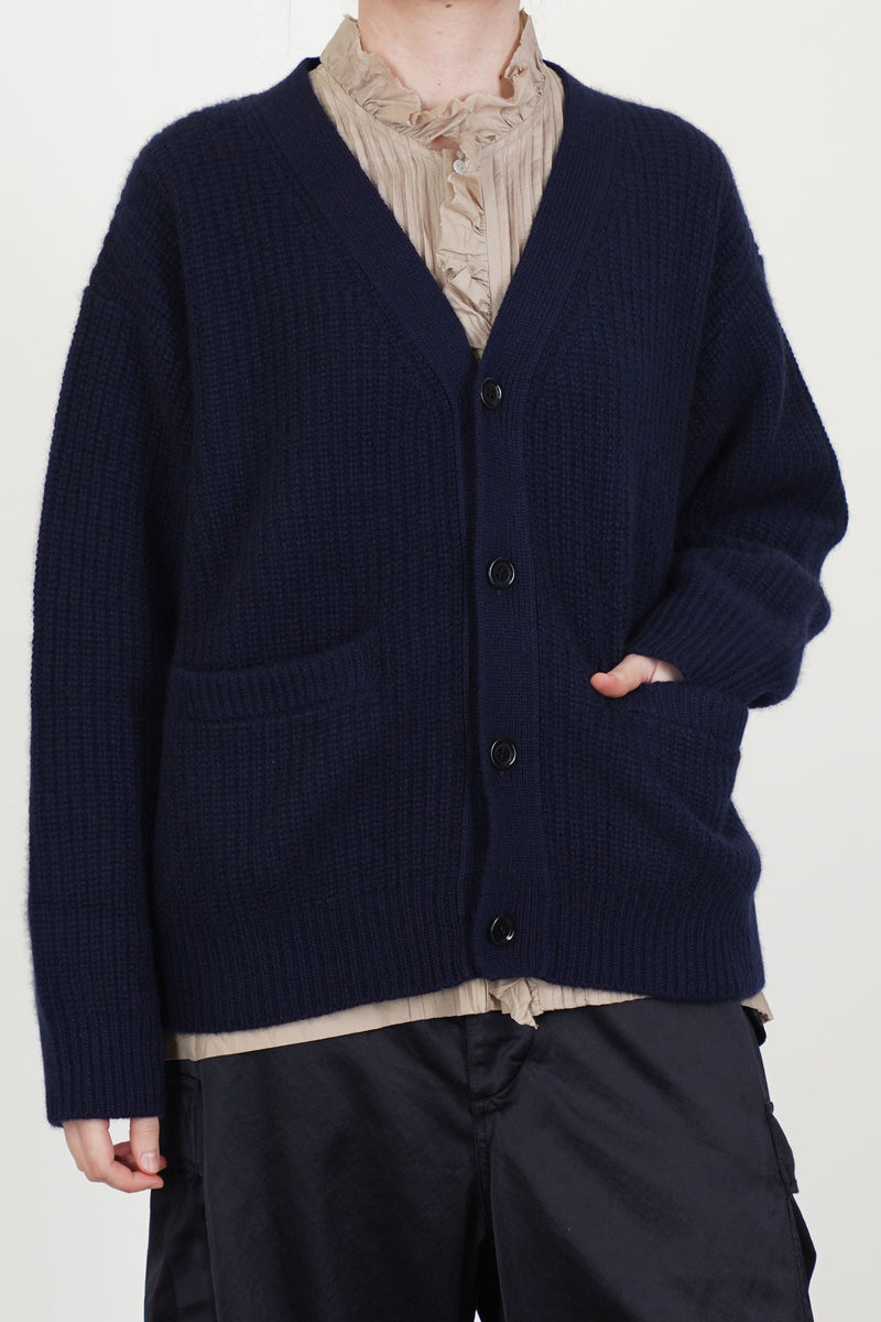 v-neck cardigan cashmere navy